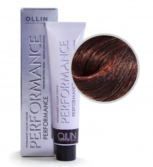 Ollin Professional Performance Permanent Color Cream 5-5 60 мл Перманентная крем-краска для волос с экстрактом лекарственных растений и протеинами шёлка (цвет светлый шатен махагоновый)