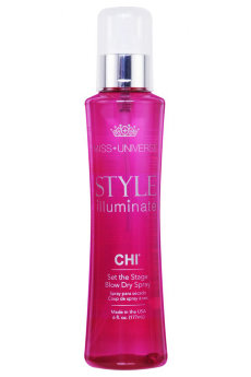 CHI Miss Universe Style Illuminate Set The Stage Blow Dry Spray 177 мл Спрей для термозащиты волос с маслами моринги и макадамии