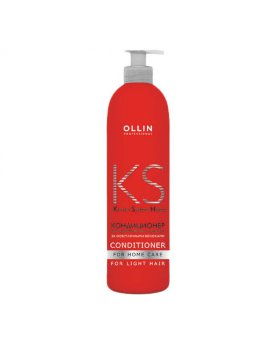 Ollin Professional Keratin System Home Conditioner For Light Hair 250 мл Тонирующий кондиционер для домашнего ухода после процедуры кератинового выпрямления для осветленных волос