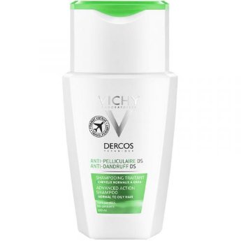 Vichy Dercos Anti-Dandruff Advanced Action Shampoo For Normal To Oily Hair 100 мл Интенсивный шампунь-уход против перхоти для нормальных и жирных волос