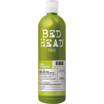 TIGI Bed Head Urban Anti+dotes Re-Energize Shampoo 750 мл Шампунь, восстанавливающий после воздействия вредной городской среды для нормальных волос уровень 1