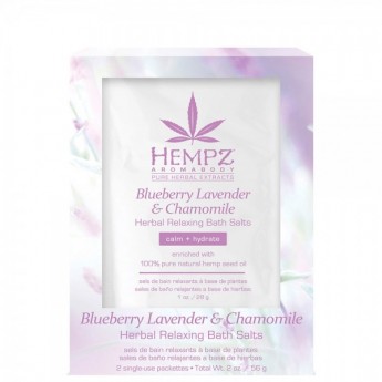 Hempz Blueberry Lavender &amp; Chamomile Herbal Relaxing Bath Salts 2 * 28 гр Соль для ванны расслабляющая Лаванда, Ромашка и Дикие Ягоды