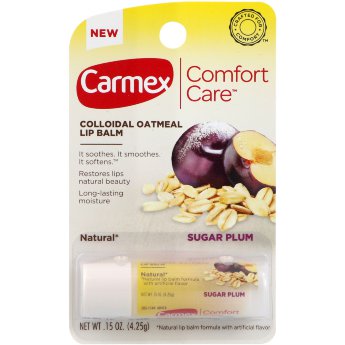 Бальзам для губ Carmex Comfort Care Colloidal Oatmeal Lip Balm Sugar Plum Ультра увлажняющий бальзам-стик для губ (овсянка -
 сахарная слива)