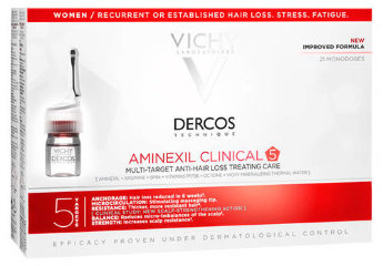 Vichy Dercos Aminexil Clinical 5 Women 21 Monodoses Набор ампул против выпадения волос, для женщин