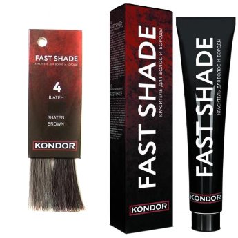 Kondor Fast Shade 4 60 мл  Безаммиачный краситель для волос и бороды (шатен)