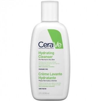 CeraVe Hydrating Cleanser For Normal To Dry Skin 88 мл Увлажняющий очищающий крем-гель для нормальной и сухой кожи лица и тела