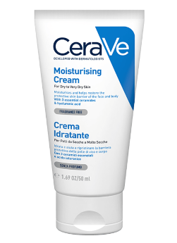 CeraVe Moisturising Cream For Dry To Very Dry Skin 50 мл Увлажняющий крем для сухой и очень сухой кожи лица и тела