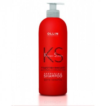 Ollin Professional Keratin System Preparing Shampoo With Keratin 500 мл Подготавливающий шампунь с кератином 