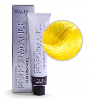 Ollin Professional Performance Permanent Color Cream 0-33 60 мл Перманентная крем-краска для волос с экстрактом лекарственных растений и протеинами шёлка (цвет желтый)