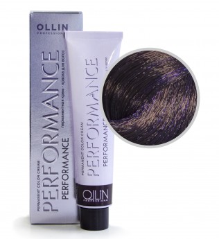 Ollin Professional Performance Permanent Color Cream 0-82 60 мл Перманентная крем-краска для волос с экстрактом лекарственных растений и протеинами шёлка (цвет сине-фиолетовый)