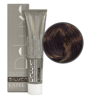 Estel Professional De Luxe Silver Color Cream 5/6 Стойкая крем-краска для волос для закрашивания седины (Светлый шатен фиолетовый)