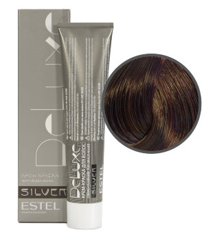 Estel Professional De Luxe Silver Color Cream 5/75 Стойкая крем-краска для волос для закрашивания седины (Светлый шатен коричнево-красный)
