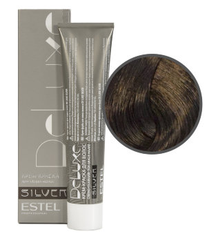 Estel Professional De Luxe Silver Color Cream 6/0 Стойкая крем-краска для волос для закрашивания седины (Темно-русый)