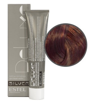 Estel Professional De Luxe Silver Color Cream 6/5 Стойкая крем-краска для волос для закрашивания седины (Темно-русый красный)