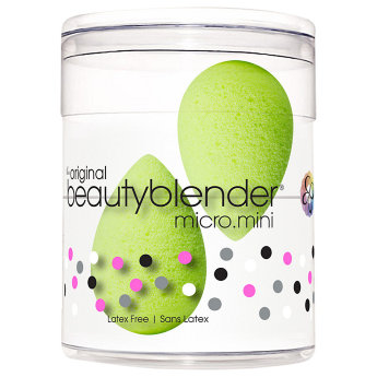 Спонж BeautyBlender Micro Mini Два мини-спонжи (зеленые) для нанесения макияжа в труднодоступных местах, таких как зона вокруг глаз, крылья носа и т.д.