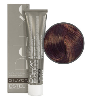 Estel Professional De Luxe Silver Color Cream 6/56 Стойкая крем-краска для волос для закрашивания седины (Темно-русый красно-фиолетовый)