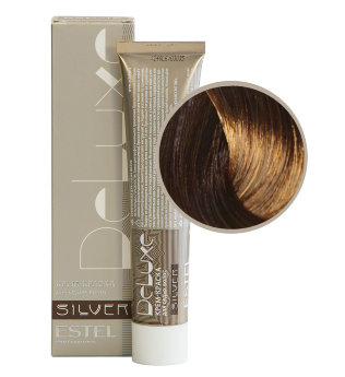 Estel Professional De Luxe Silver Color Cream 6/74 Стойкая крем-краска для волос для закрашивания седины (Темно-русый коричнево-медный)