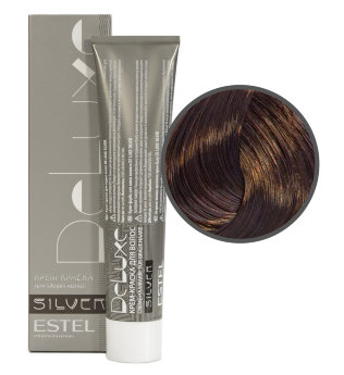 Estel Professional De Luxe Silver Color Cream 6/75 Стойкая крем-краска для волос для закрашивания седины (Темно-русый коричнево-красный)
