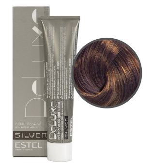 Estel Professional De Luxe Silver Color Cream 6/76 Стойкая крем-краска для волос для закрашивания седины (Темно-русый коричнево-фиолетовый)