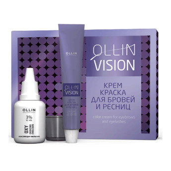 Ollin Professional Vision Set 1 Graphite Крем-краска для бровей и ресниц - графит (набор краска 20 мл+ оксид 20мл))