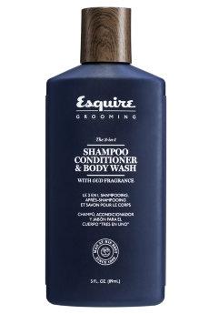 Esquire Grooming The 3-in-1 Shampoo, Conditioner &amp; Body Wash 89 мл Cредство 3-в-1 (шампунь, кондиционер, гель для душа) с ароматом масла дерева Уд
