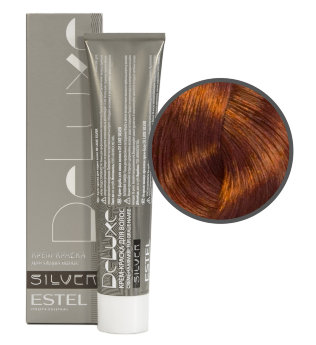 Estel Professional De Luxe Silver Color Cream 7/45 Стойкая крем-краска для волос для закрашивания седины (Русый медно-красный)