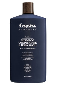 Esquire Grooming The 3-in-1 Shampoo, Conditioner &amp; Body Wash 414 мл Cредство 3-в-1 (шампунь, кондиционер, гель для душа) с ароматом масла дерева Уд