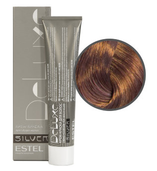 Estel Professional De Luxe Silver Color Cream 7/76 Стойкая крем-краска для волос для закрашивания седины (Русый коричнево-фиолетовый)