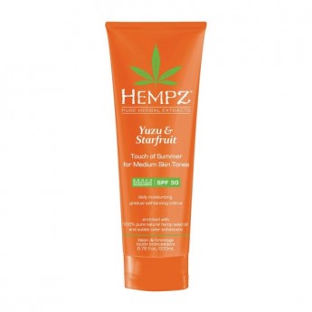 Hempz Yuzu &amp; Starfruit Touch of Summer Medium Skin 200 мл Молочко солнцезащитное для кожи темного оттенка Юдзу и Карамбола SPF 30