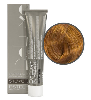 Estel Professional De Luxe Silver Color Cream 8/4 Стойкая крем-краска для волос для закрашивания седины (Светло-русый медный)