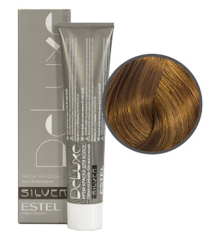 Estel Professional De Luxe Silver Color Cream 8/7 Стойкая крем-краска для волос для закрашивания седины (Светло-русый коричневый)