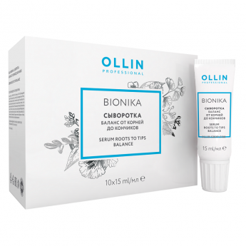 Ollin Professional BioNika Serum Roots To Tips Balance 10 шт * 15 мл Сыворотка Баланс от корней до кончиков
