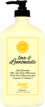 Devoted Creations Love &amp; Lemonade Увлажняет и освежает кожу после загара. Увлажнитель для ежедневного применения с алоэ, огурцом и витамином С.