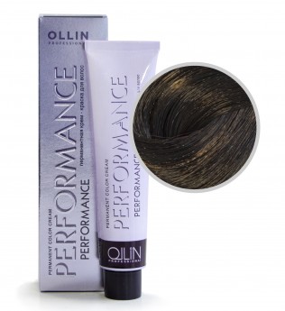 Ollin Professional Performance Permanent Color Cream 4-0 60 мл Перманентная крем-краска для волос с экстрактом лекарственных растений и протеинами шёлка (цвет шатен)