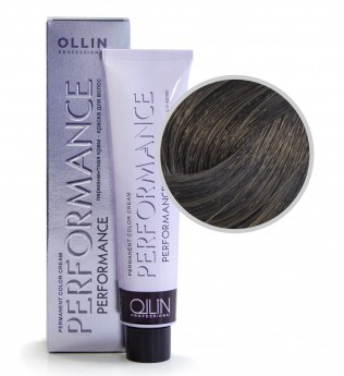 Ollin Professional Performance Permanent Color Cream 4-1 60 мл Перманентная крем-краска для волос с экстрактом лекарственных растений и протеинами шёлка (цвет шатен пепельный)