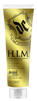 Devoted Creations H.I.M. Gold Edition Легкий лосьон с натуральными маслами для тёмного загара, разработанный специально для мужчин. Антивозрастная формула и комплекс антиоксидантов.