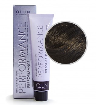 Ollin Professional Performance Permanent Color Cream 5-00 60 мл Перманентная крем-краска для волос с экстрактом лекарственных растений и протеинами шёлка (цвет светлый шатен глубокий)